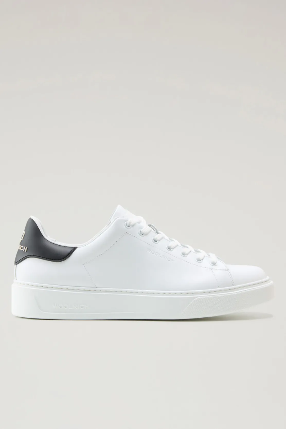 Sneakers>Woolrich Sneakers Classic Court In Pelle Con Toppa A Contrasto White Black