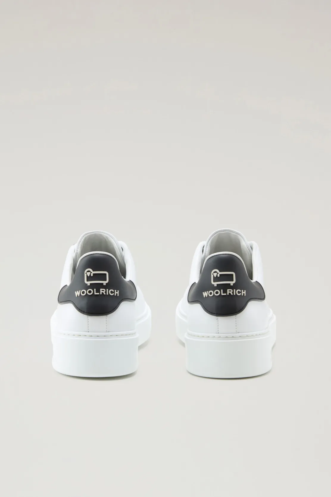 Sneakers>Woolrich Sneakers Classic Court In Pelle Con Toppa A Contrasto White Black