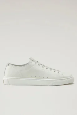 Sneakers>Woolrich Sneakers Cloud Court In Pelle Bottalata Cream