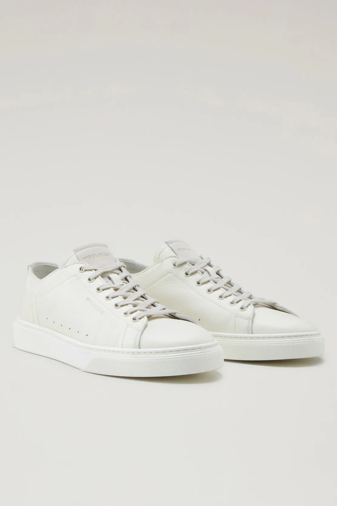 Sneakers>Woolrich Sneakers Cloud Court In Pelle Bottalata Cream