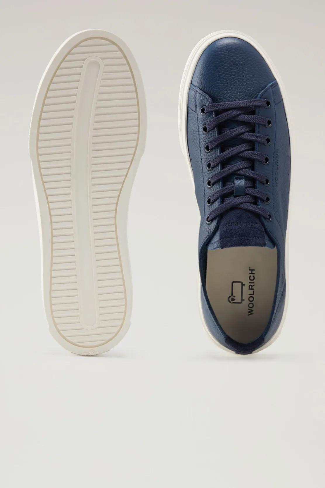 Sneakers>Woolrich Sneakers Cloud Court In Pelle Bottalata Blue