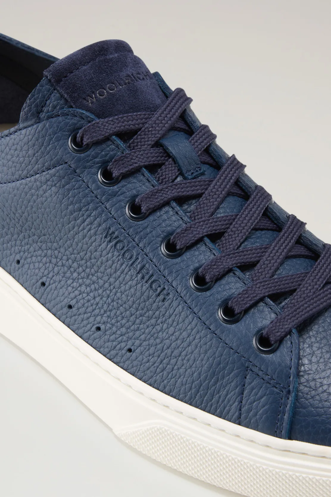 Sneakers>Woolrich Sneakers Cloud Court In Pelle Bottalata Blue