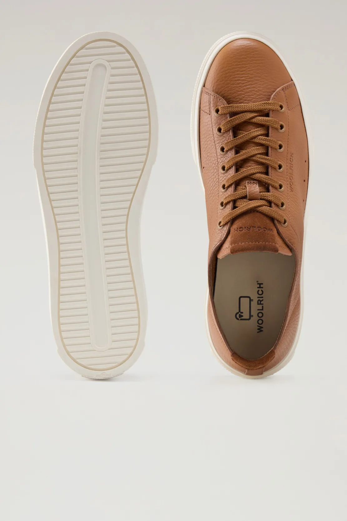 Sneakers>Woolrich Sneakers Cloud Court In Pelle Bottalata Cognac
