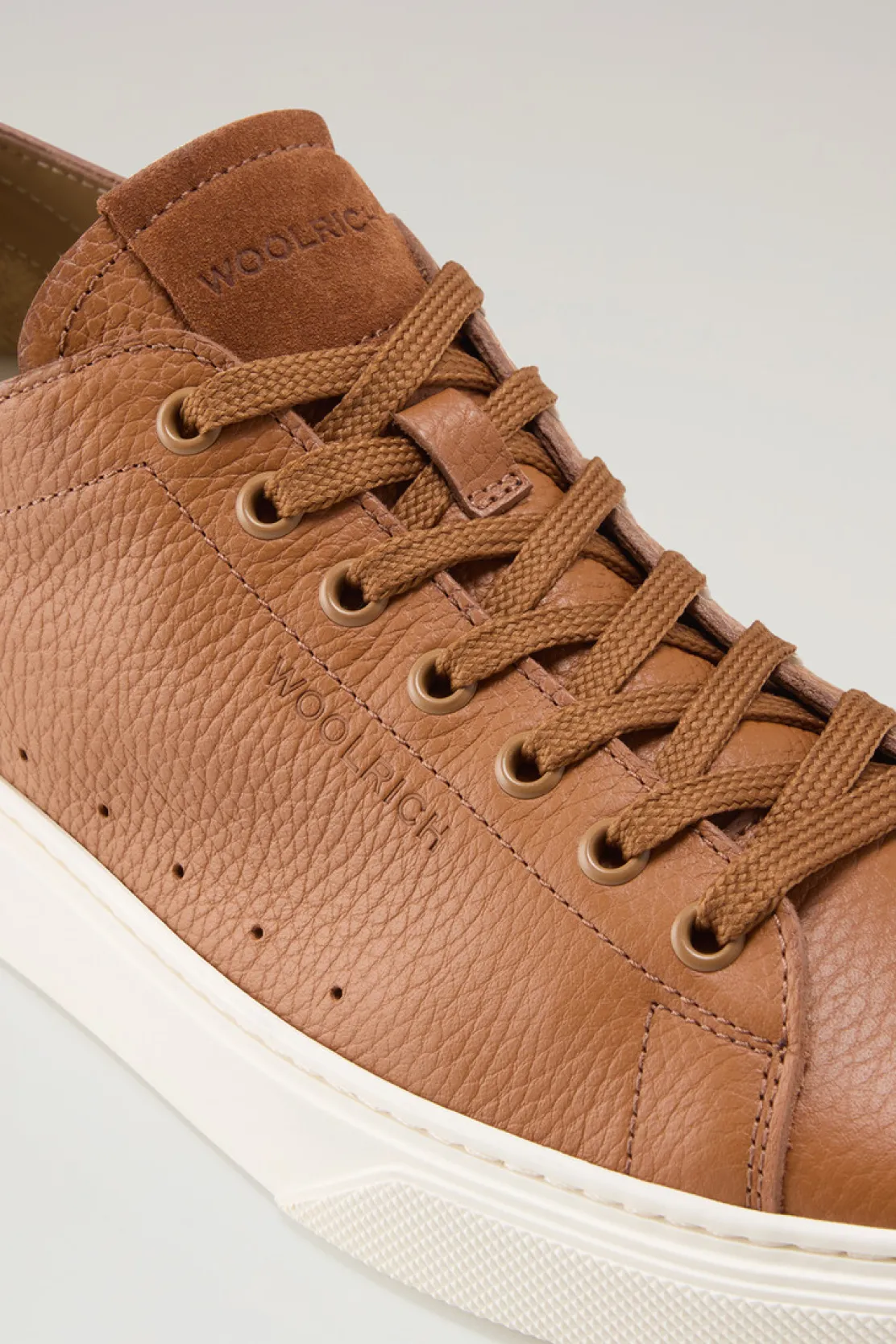 Sneakers>Woolrich Sneakers Cloud Court In Pelle Bottalata Cognac