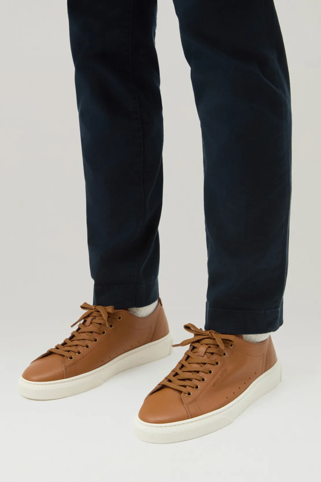 Sneakers>Woolrich Sneakers Cloud Court In Pelle Bottalata Cognac