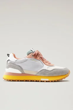 Sneakers>Woolrich Sneakers Retro In Pelle Con Dettagli In Nylon Grey Beige