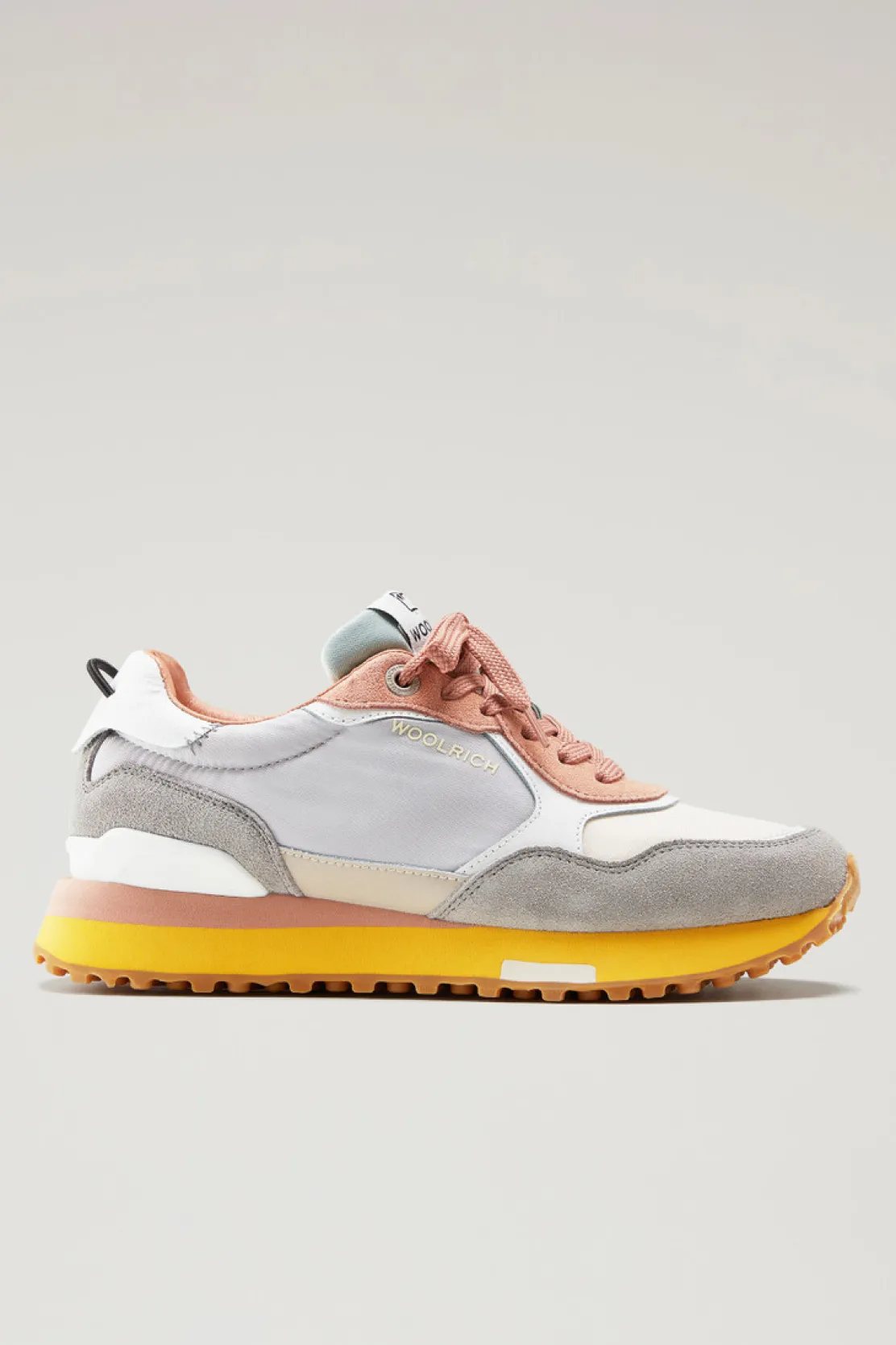 Sneakers>Woolrich Sneakers Retro In Pelle Con Dettagli In Nylon Grey Beige