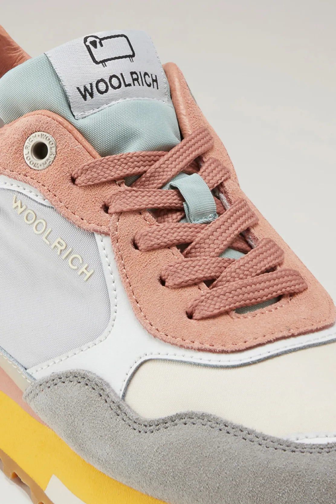 Sneakers>Woolrich Sneakers Retro In Pelle Con Dettagli In Nylon Grey Beige