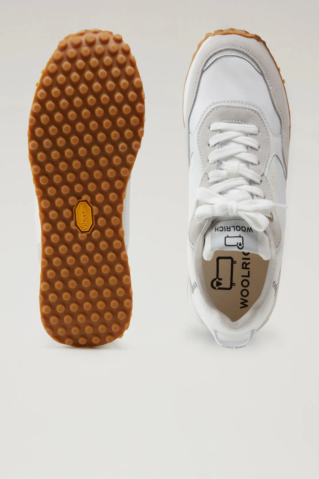 Sneakers>Woolrich Sneakers Retro In Pelle Con Dettagli In Nylon White White