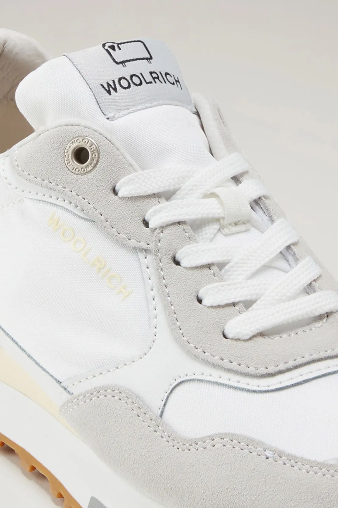 Sneakers>Woolrich Sneakers Retro In Pelle Con Dettagli In Nylon White White