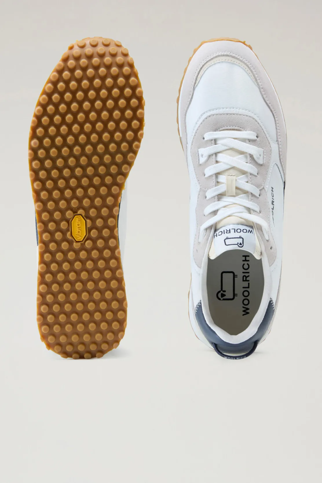Sneakers>Woolrich Sneakers Retro In Pelle Con Dettagli In Nylon White White