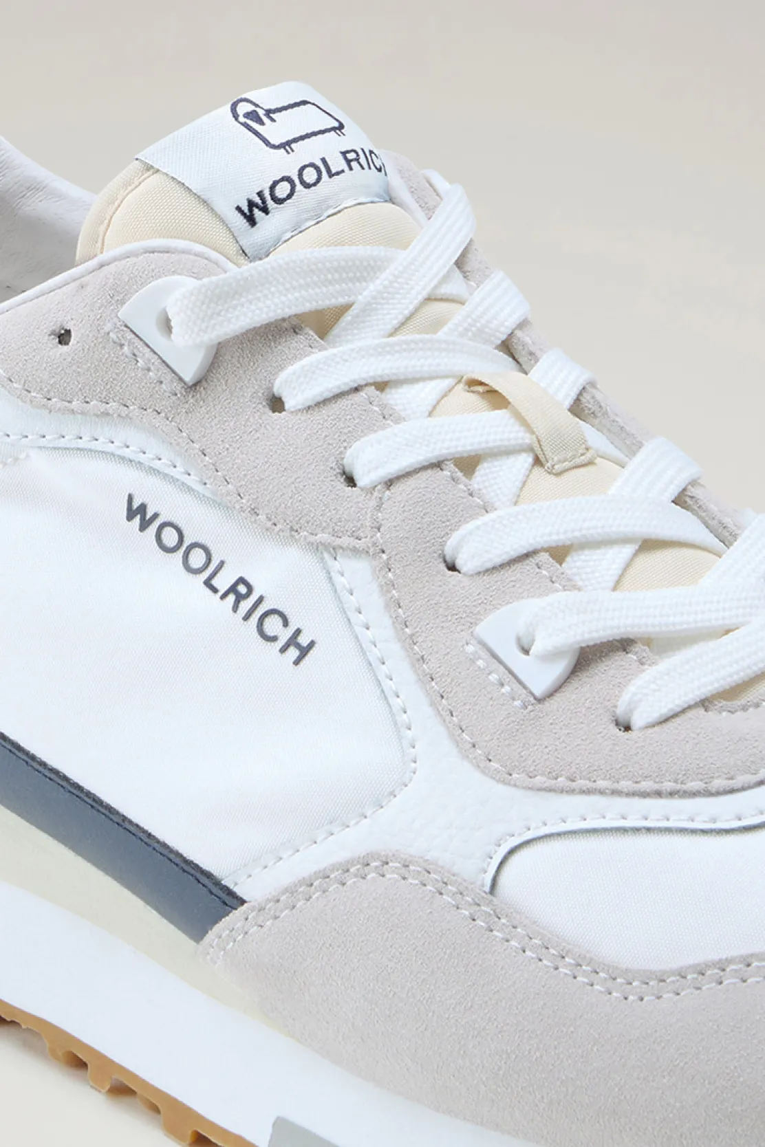 Sneakers>Woolrich Sneakers Retro In Pelle Con Dettagli In Nylon White White