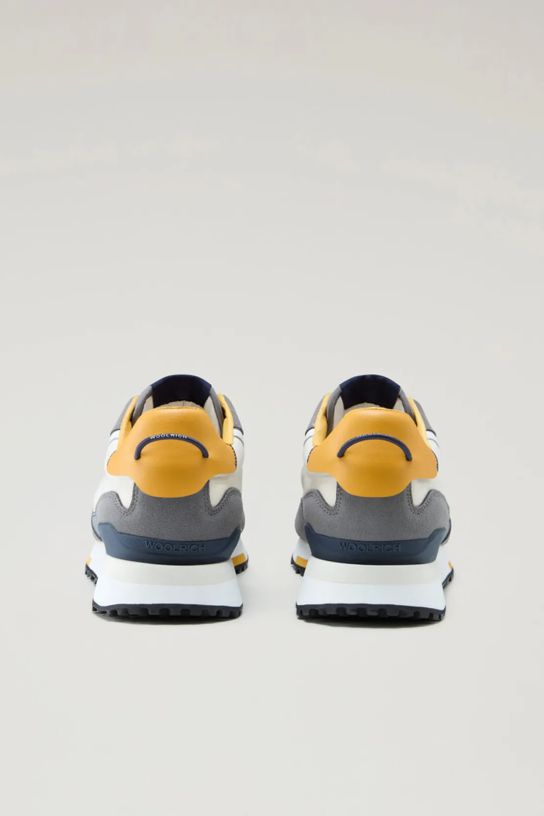 Sneakers>Woolrich Sneakers Retro In Pelle Con Dettagli In Nylon Grey Cream