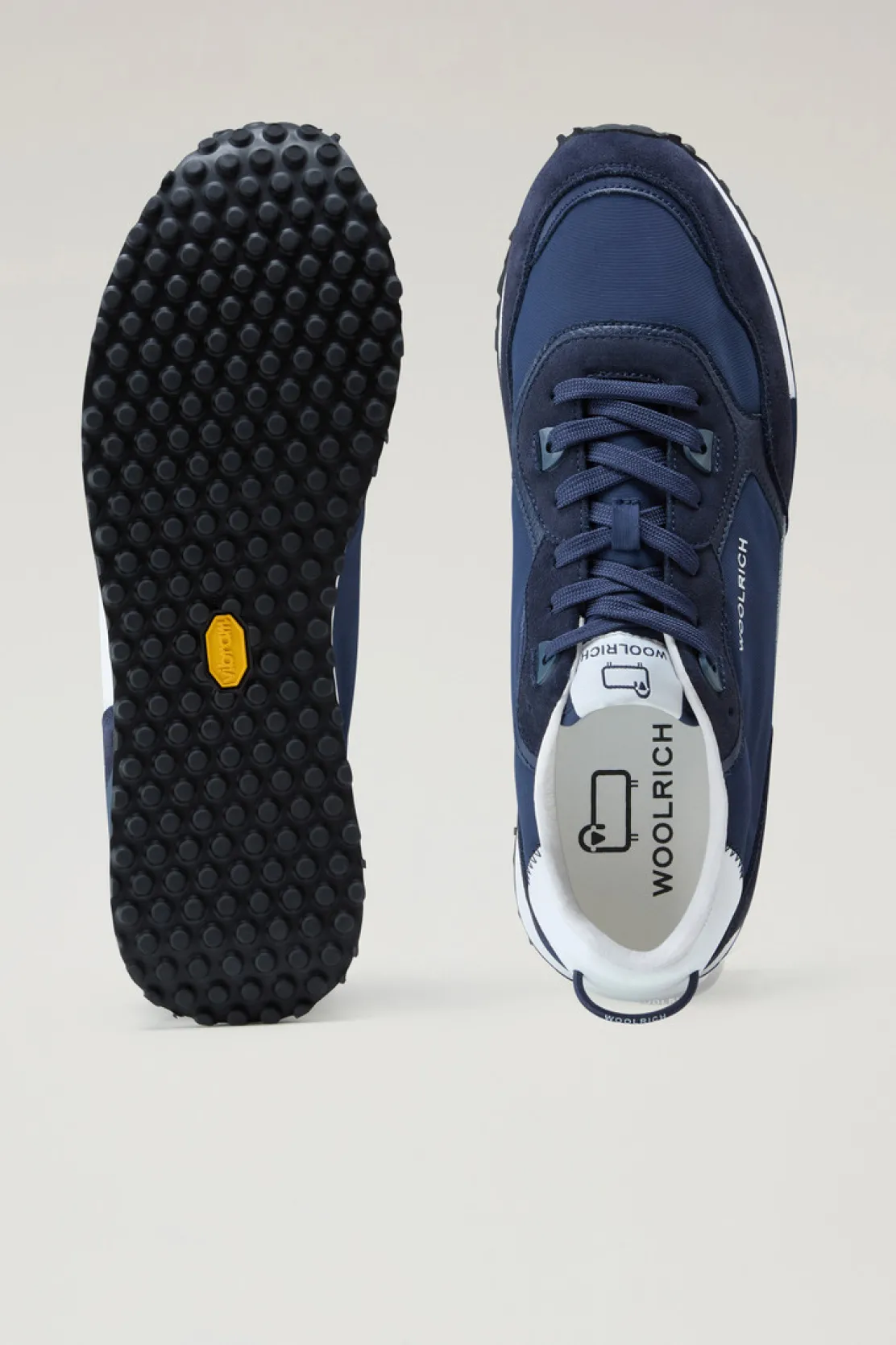 Sneakers>Woolrich Sneakers Retro In Pelle Con Dettagli In Nylon Blue Blue