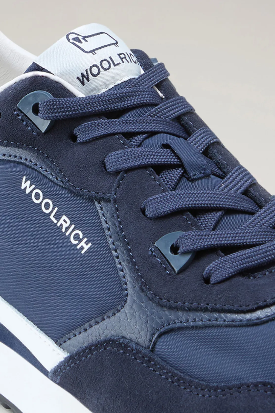Sneakers>Woolrich Sneakers Retro In Pelle Con Dettagli In Nylon Blue Blue