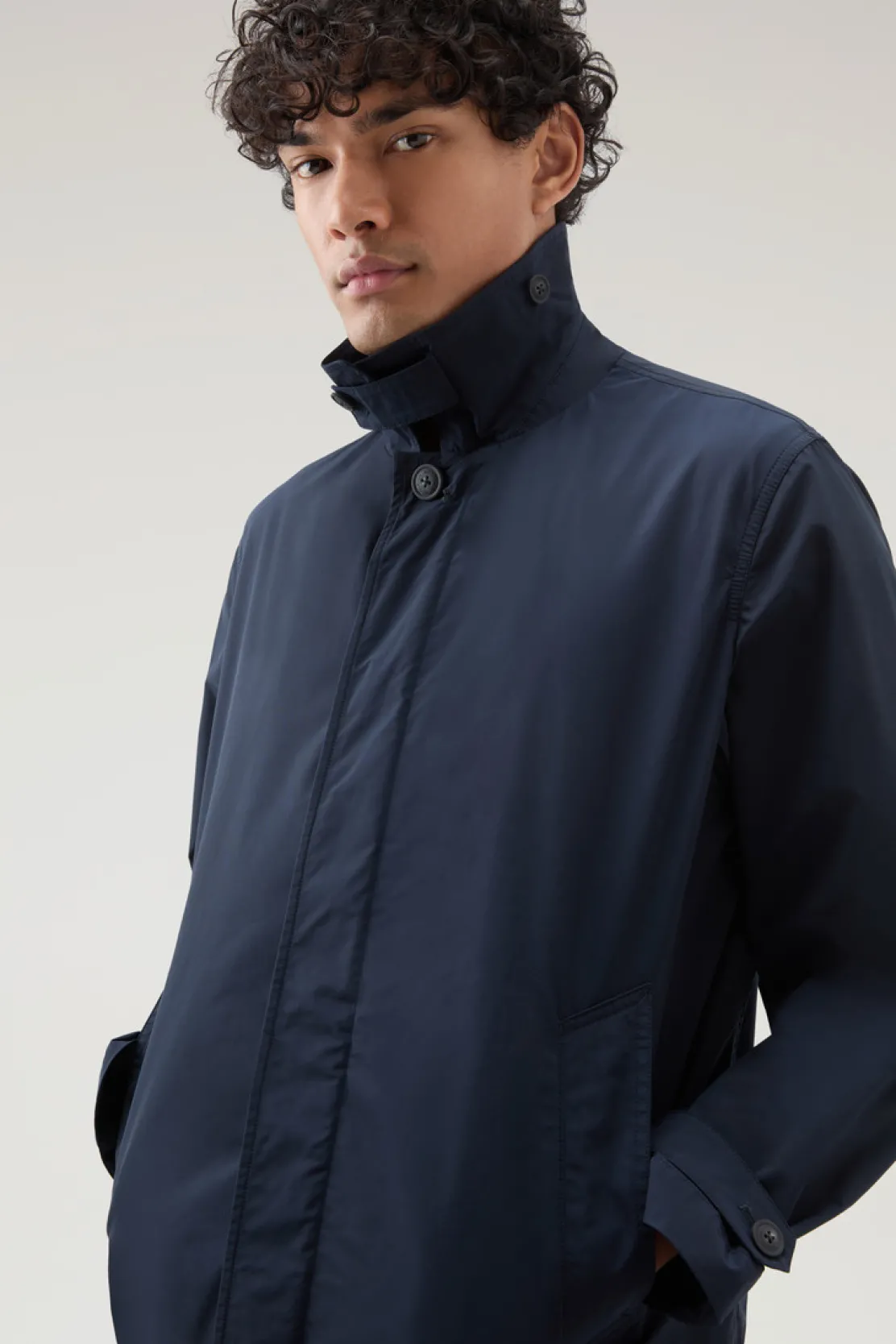 Cappotti>Woolrich Soprabito New City In Urban Touch Melton Blue
