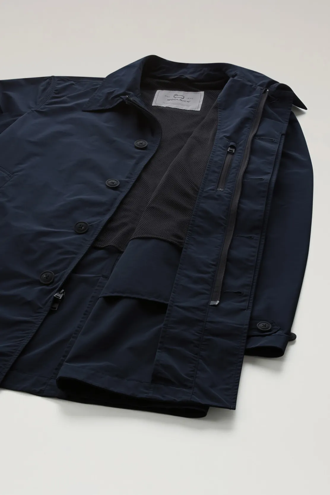 Cappotti>Woolrich Soprabito New City In Urban Touch Melton Blue