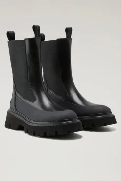 Anfibi>Woolrich Stivaletti Chelsea Con Suola A Carro Armato Black Black