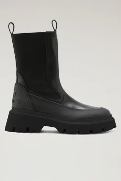 Anfibi>Woolrich Stivaletti Chelsea Con Suola A Carro Armato Black Black