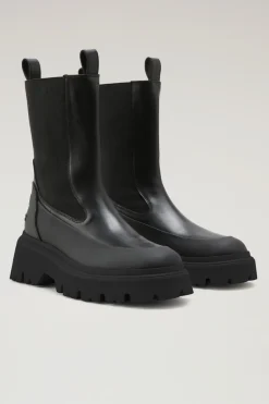 Anfibi>Woolrich Stivaletti Chelsea Con Suola A Carro Armato Black Black