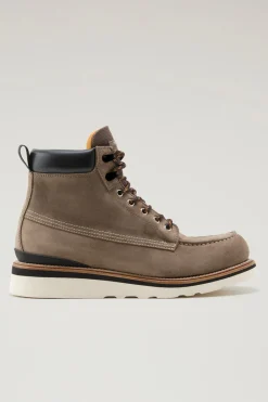 Anfibi e stivaletti>Woolrich Stivaletti Moc Toe In Camoscio Taupe