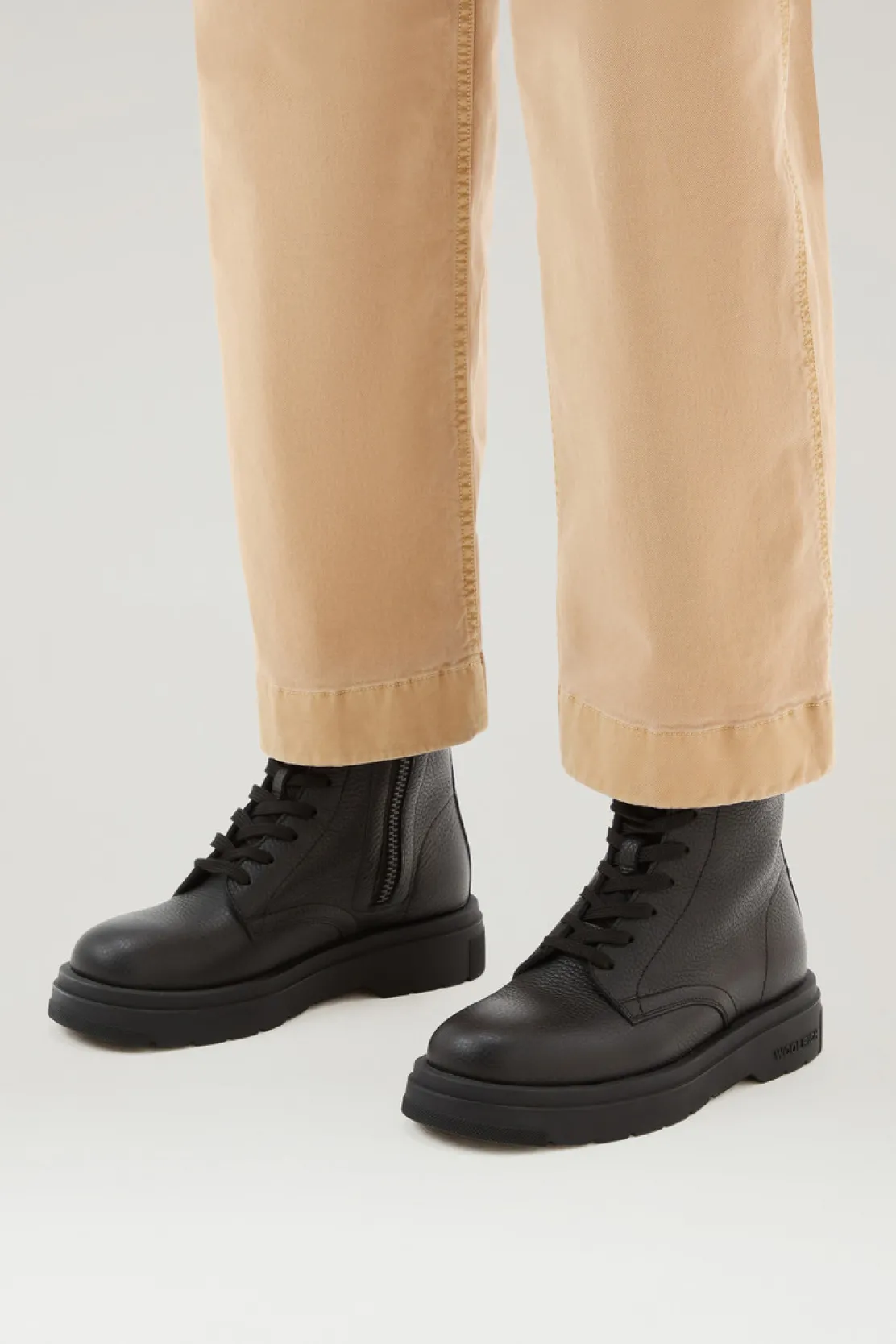 Anfibi>Woolrich Stivaletti New City In Pelle Bottalata Black