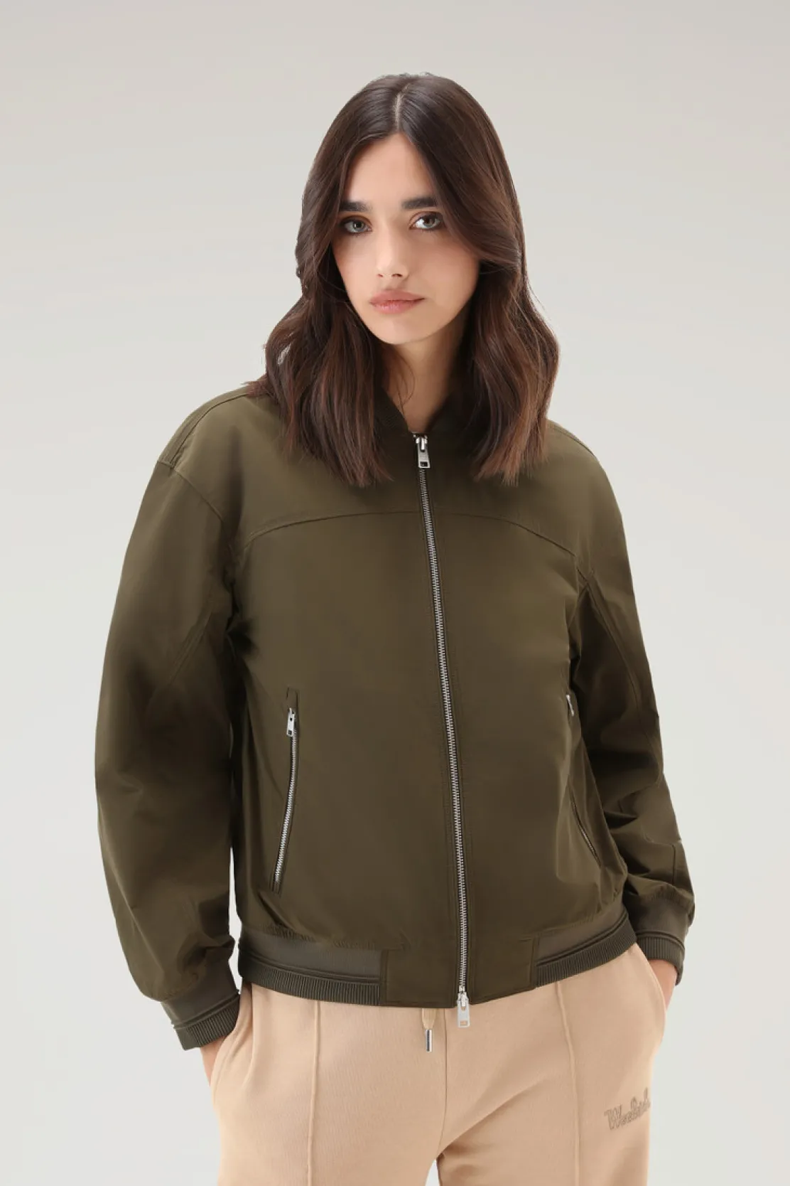 Bomber|Giacche>Woolrich Summer Bomber In Urban Touch Dark Green