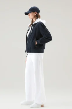 Bomber|Giacche>Woolrich Summer Bomber In Urban Touch Melton Blue