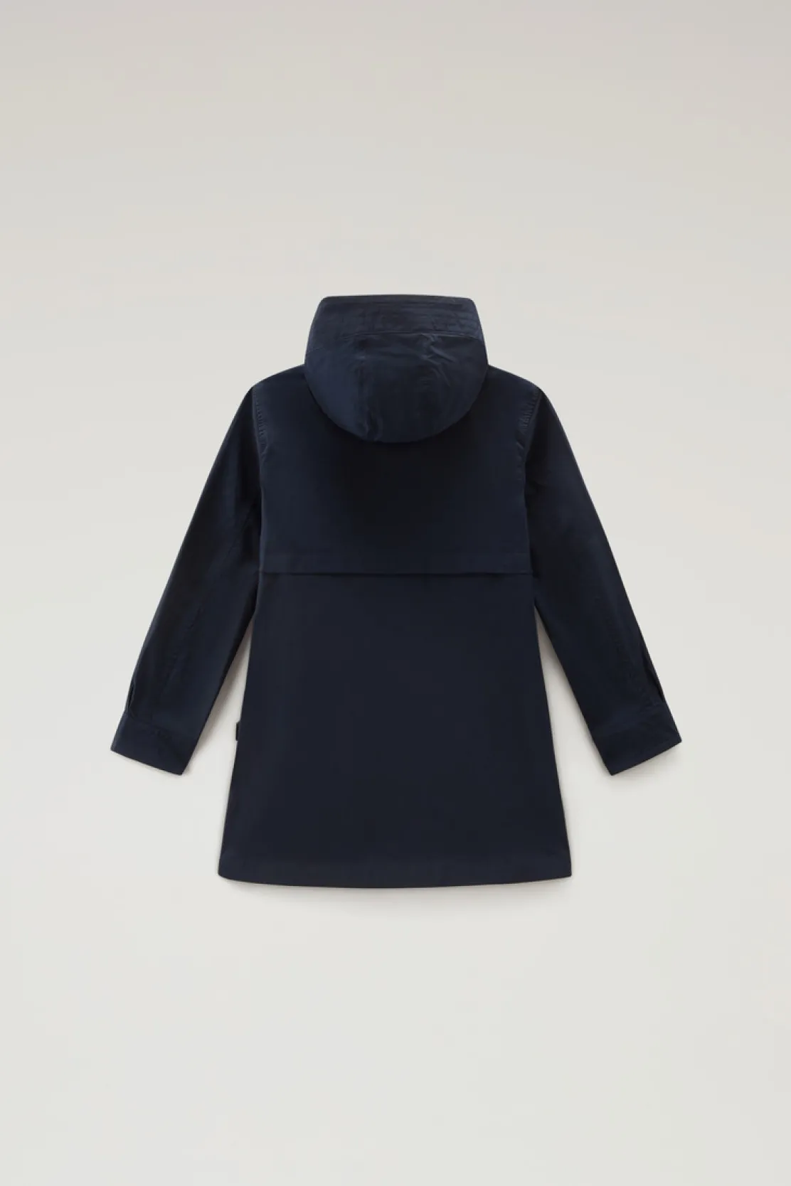 Giacche>Woolrich Summer Parka Da Bambina In Urban Touch Melton Blue
