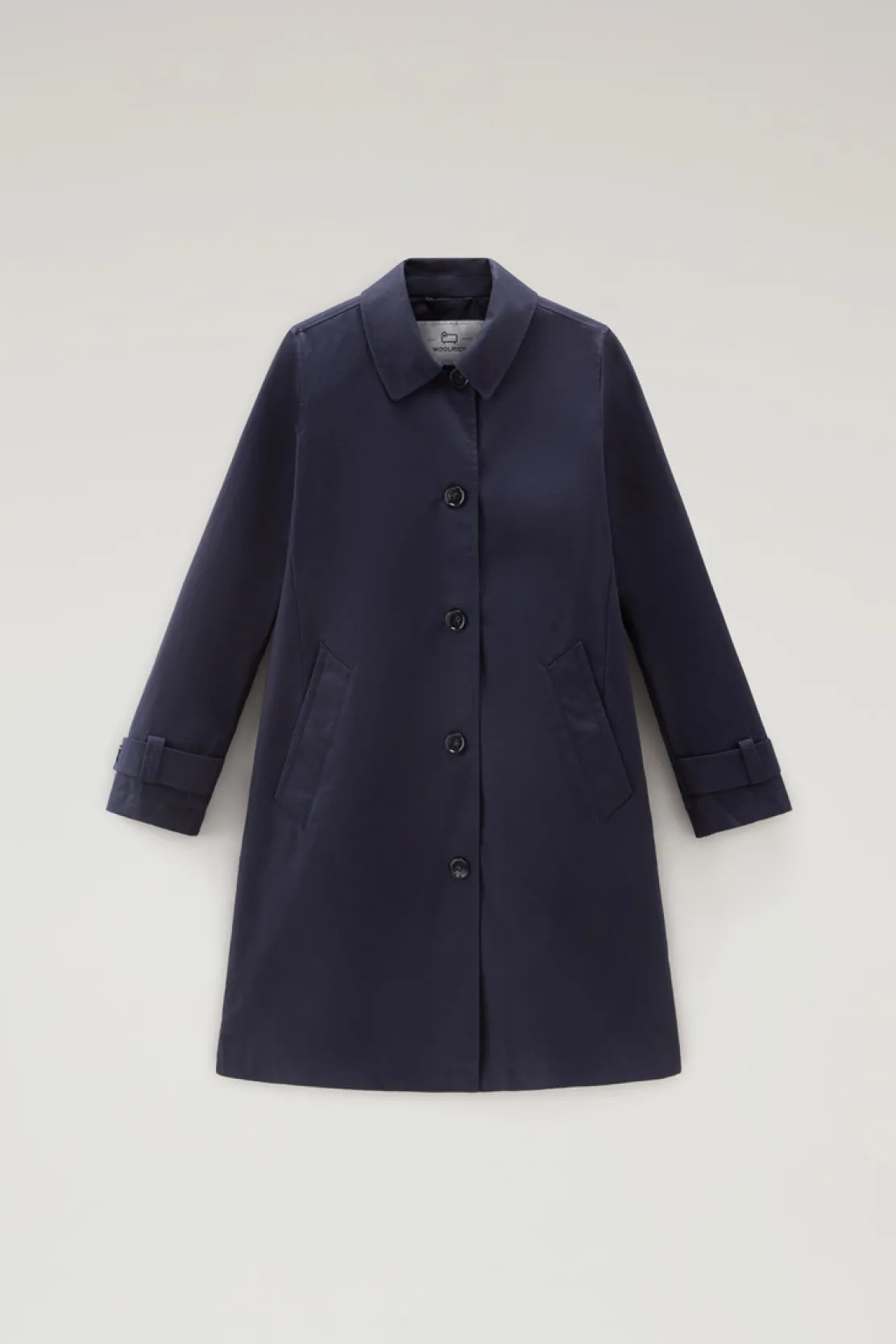 Cappotti>Woolrich Trench Havice In Best Cotton Melton Blue
