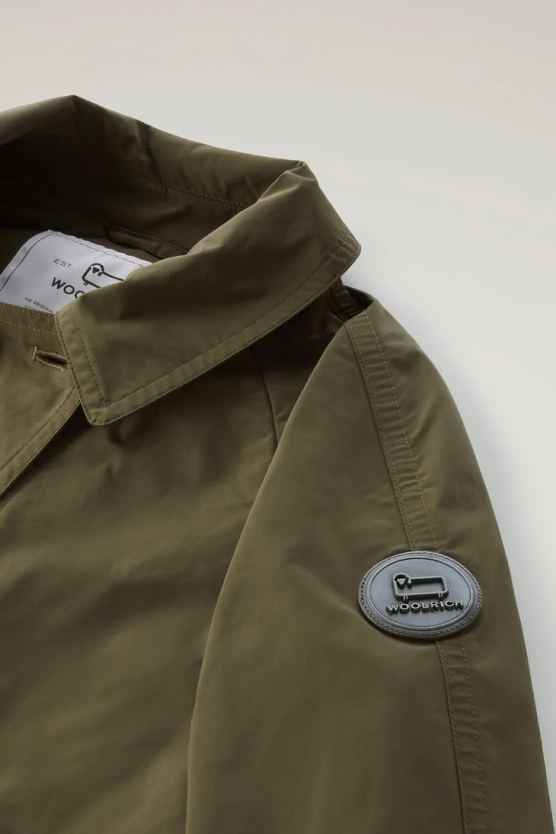 Cappotti>Woolrich Trench In Tessuto Urban Touch Con Cintura Dark Green