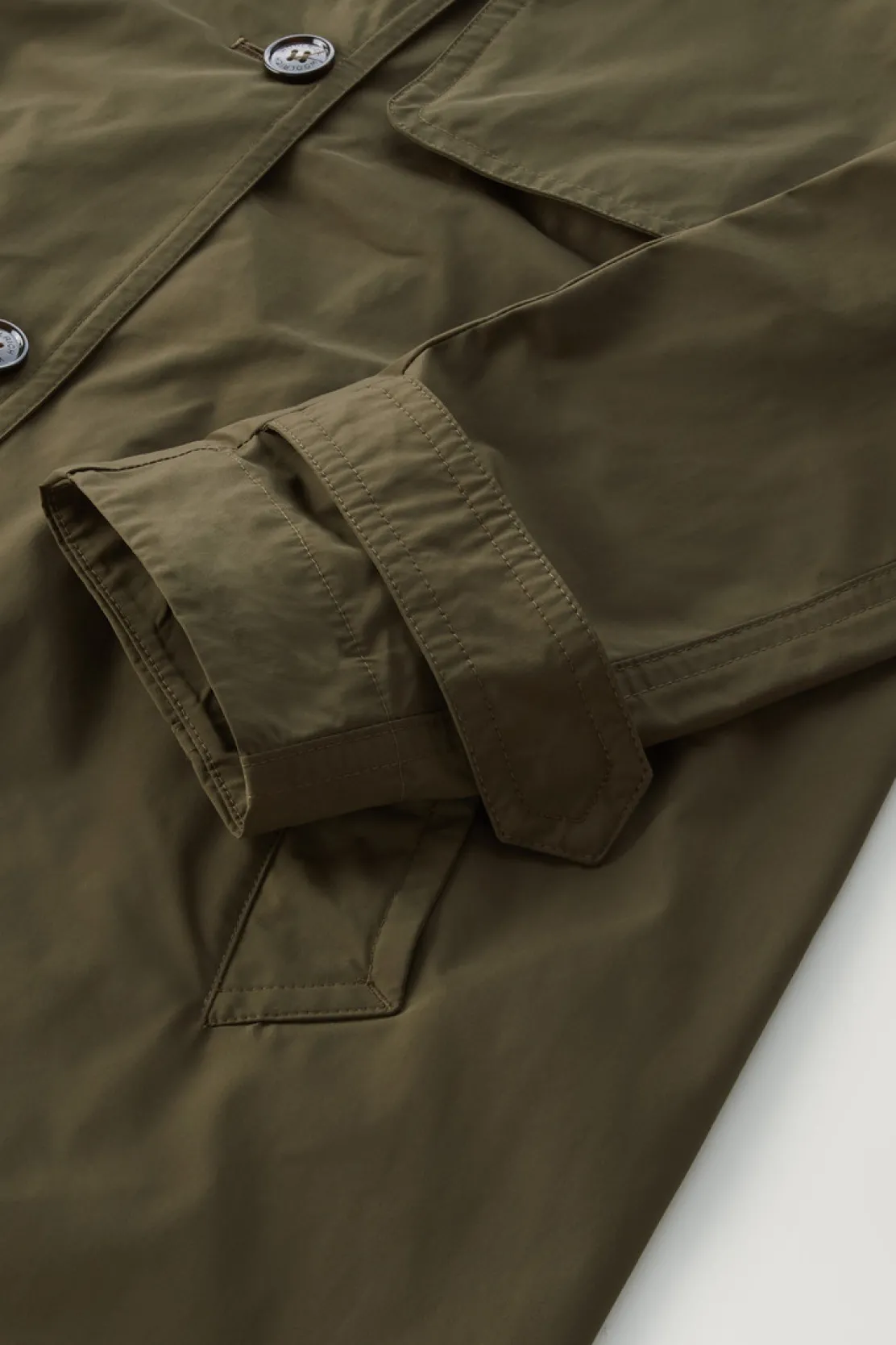 Cappotti>Woolrich Trench In Tessuto Urban Touch Con Cintura Dark Green