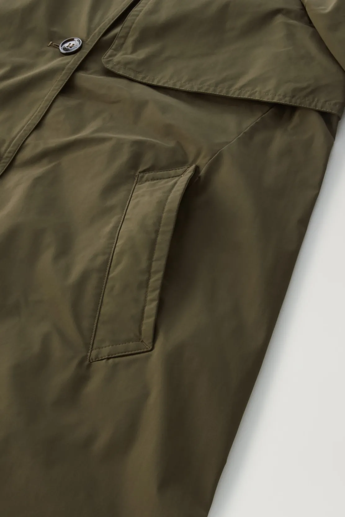 Cappotti>Woolrich Trench In Tessuto Urban Touch Con Cintura Dark Green