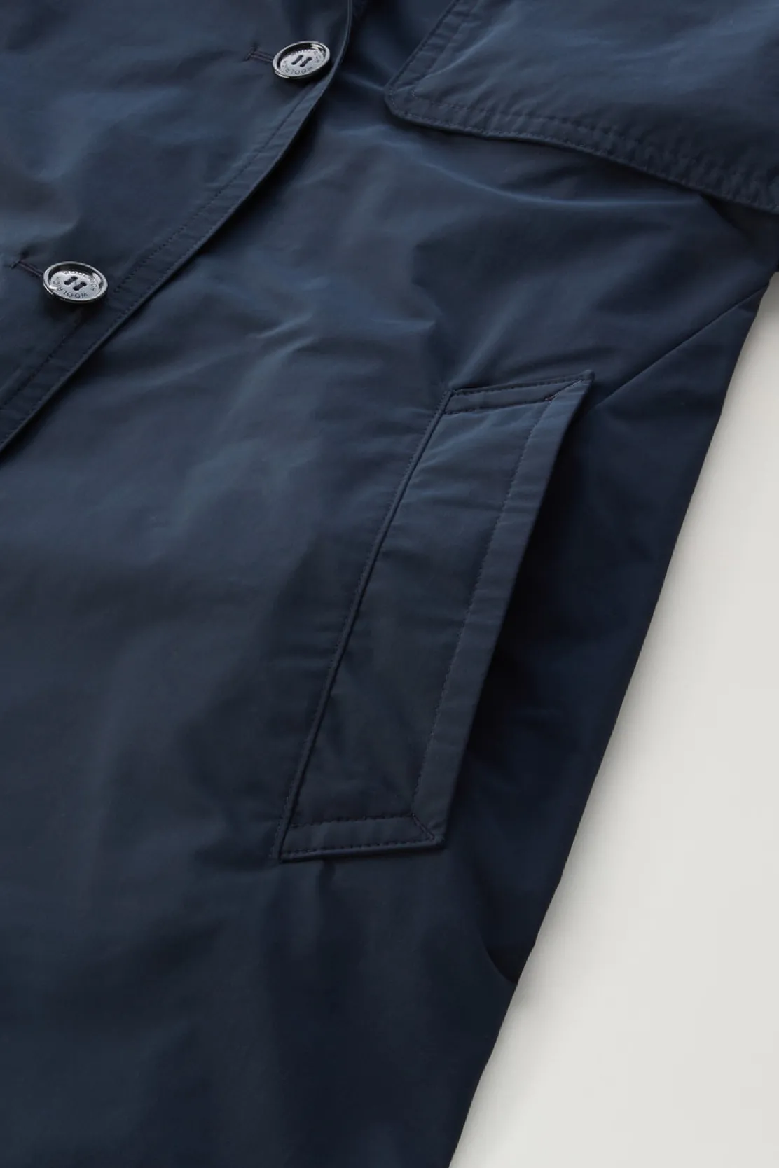 Cappotti>Woolrich Trench In Tessuto Urban Touch Con Cintura Melton Blue