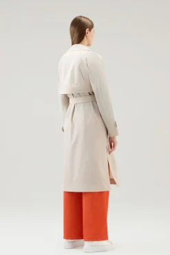 Cappotti>Woolrich Trench In Tessuto Urban Touch Con Cintura Light Oak