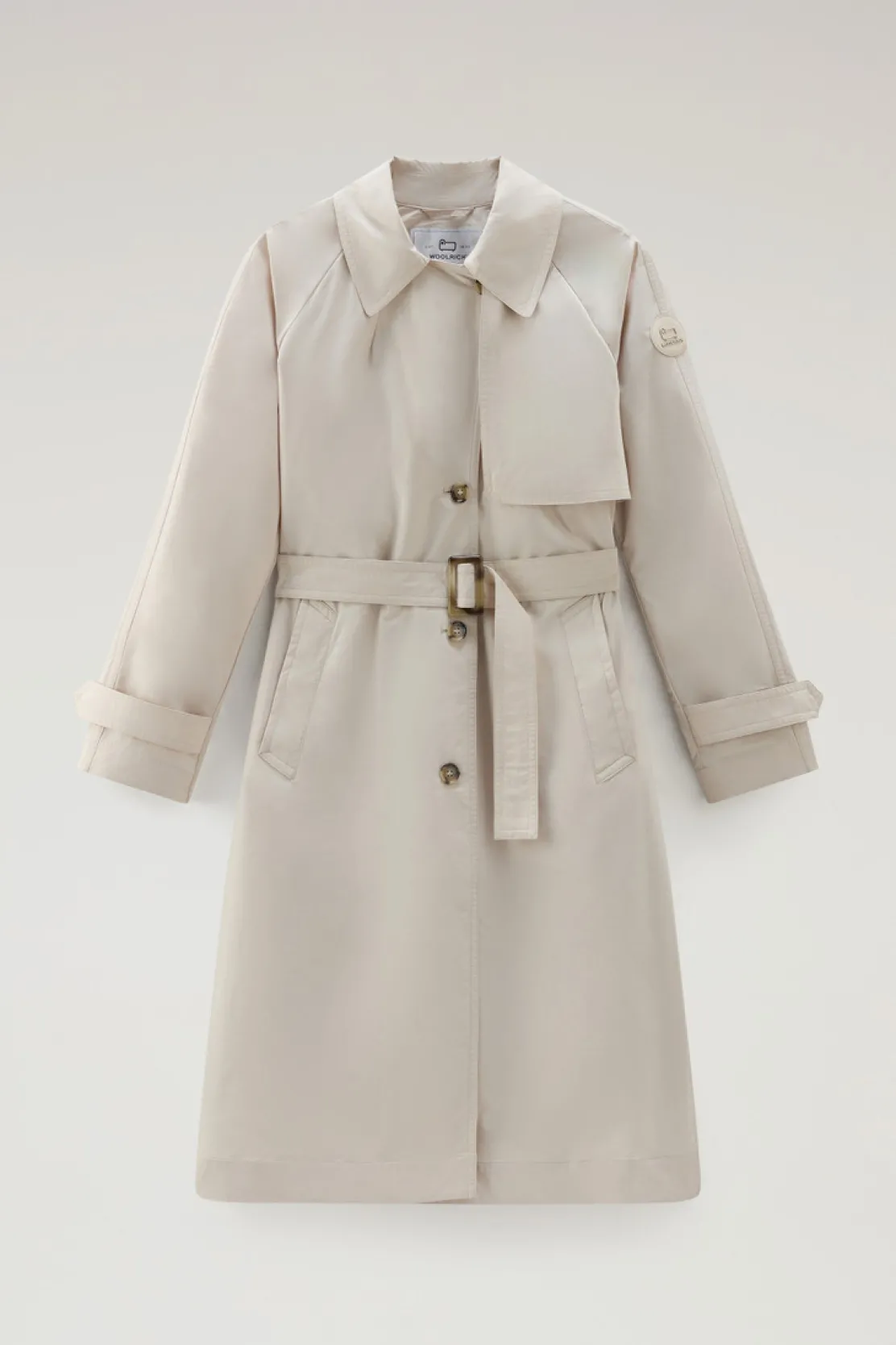 Cappotti>Woolrich Trench In Tessuto Urban Touch Con Cintura Light Oak