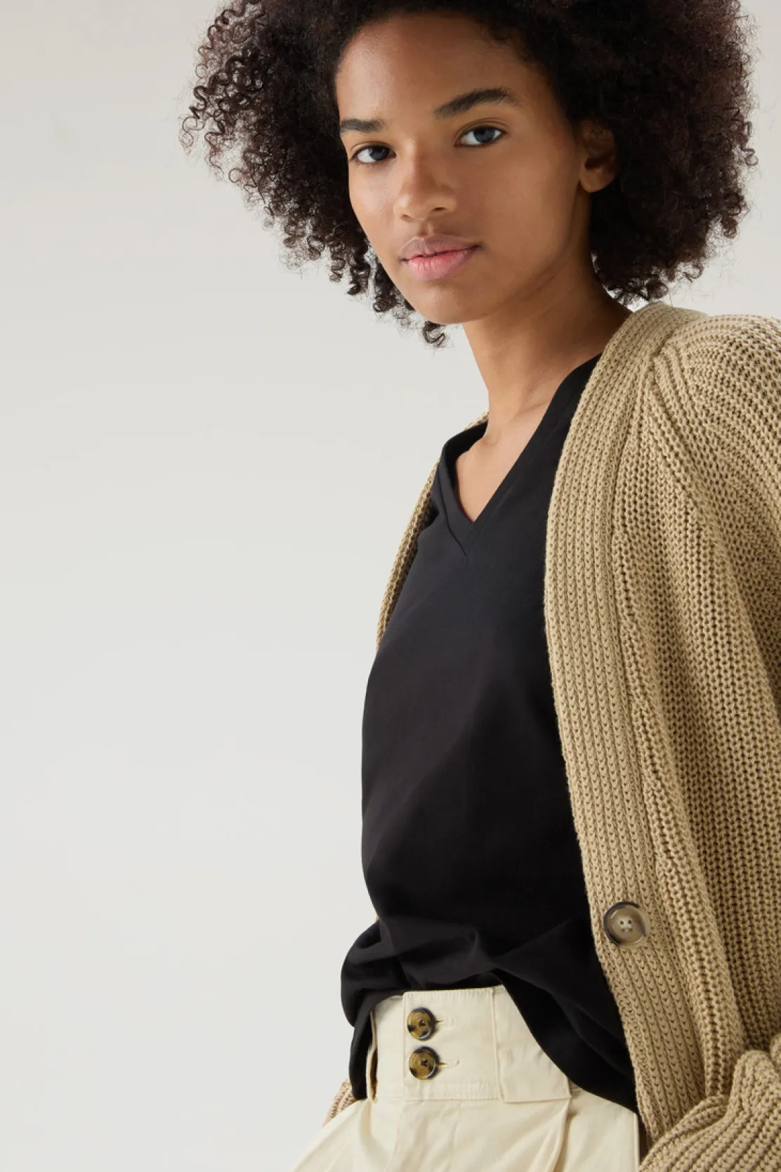 T-shirt e polo>Woolrich T-shirt Con Scollo A V In Puro Cotone Black