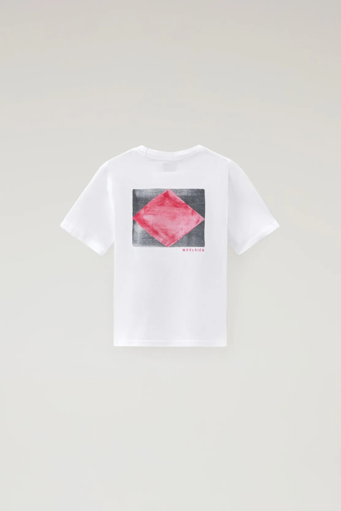 Abbigliamento>Woolrich T-shirt Da Bambino In Puro Cotone Con Stampa Bright White