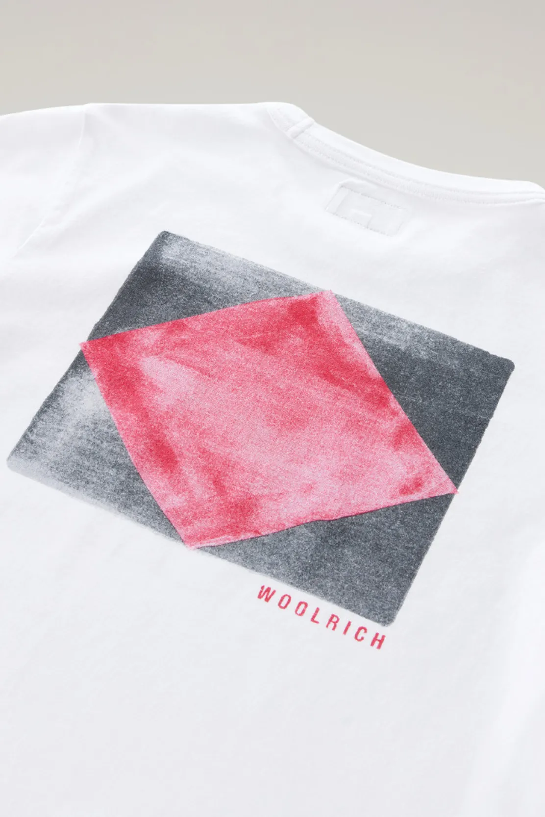 Abbigliamento>Woolrich T-shirt Da Bambino In Puro Cotone Con Stampa Bright White