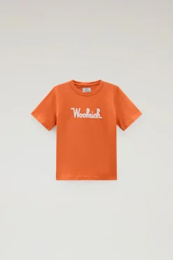 Abbigliamento>Woolrich T-shirt Da Bambino In Puro Cotone Con Ricamo Koi