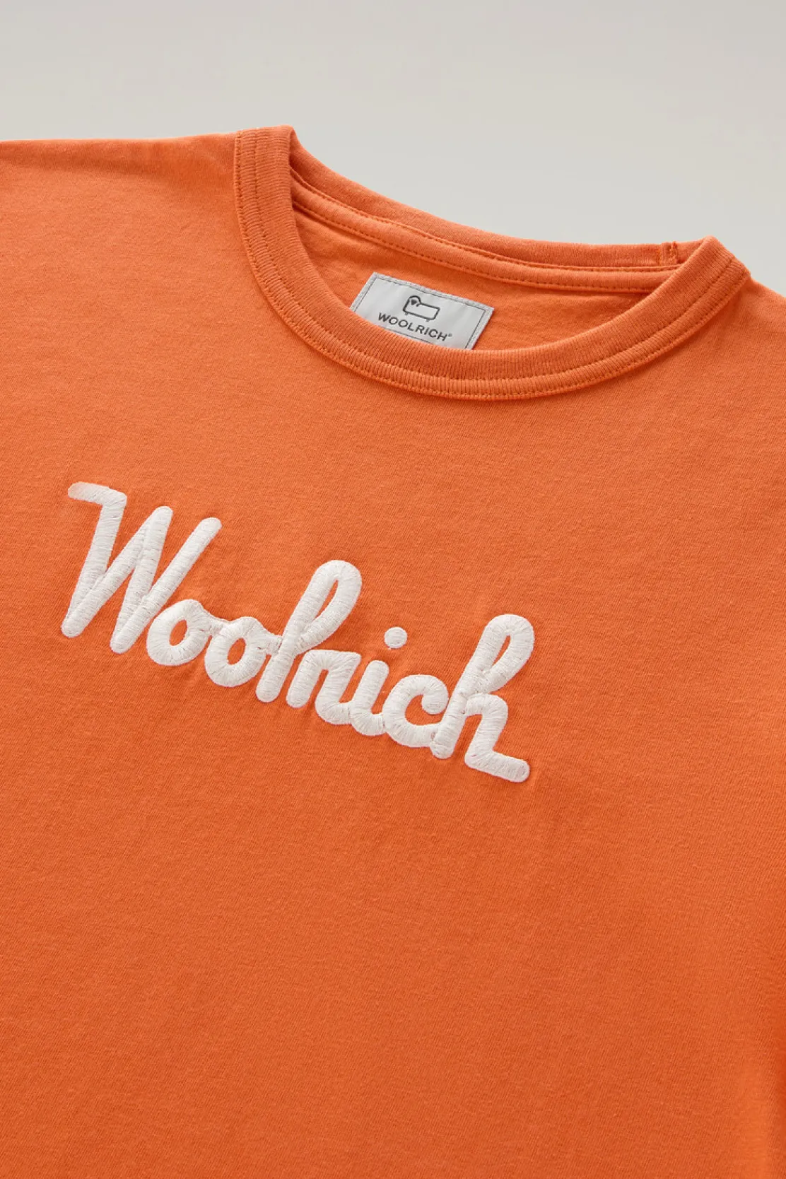 Abbigliamento>Woolrich T-shirt Da Bambino In Puro Cotone Con Ricamo Koi