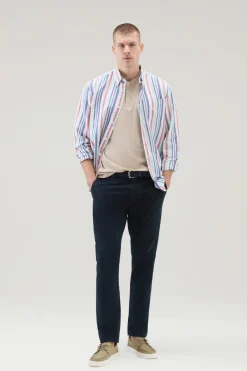 T-shirt>Woolrich T-shirt Henley In Misto Cotone E Lino Rope