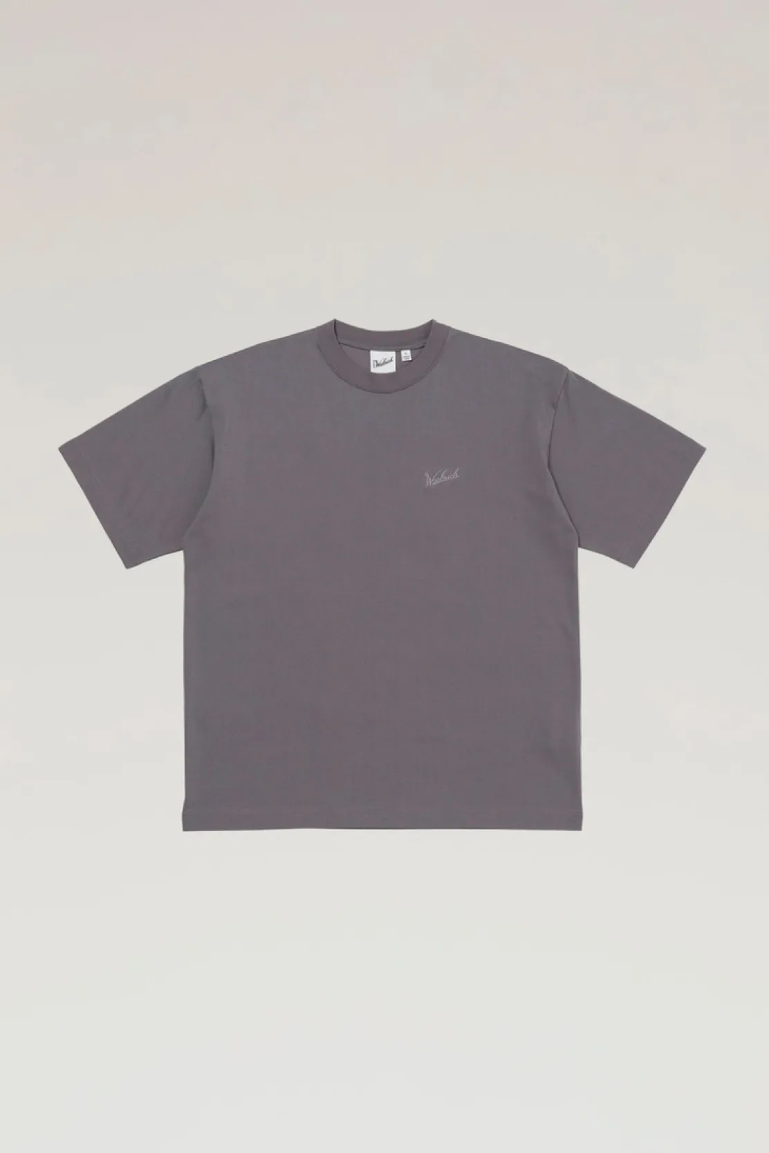 Outdoor Label Designed in Japan|T-shirt>Woolrich T-shirt In COOLMAX Con Logo Ricamato Ash