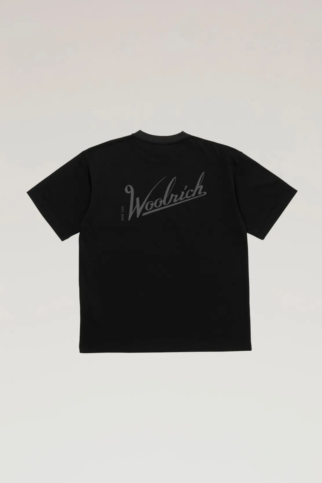 Outdoor Label Designed in Japan|T-shirt>Woolrich T-shirt In COOLMAX Con Stampa Black