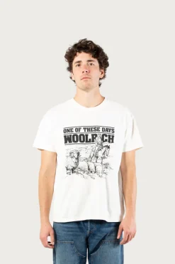 One Of These Days / Woolrich|T-shirt>Woolrich T-shirt In Puro Cotone - One Of These Days / Bone