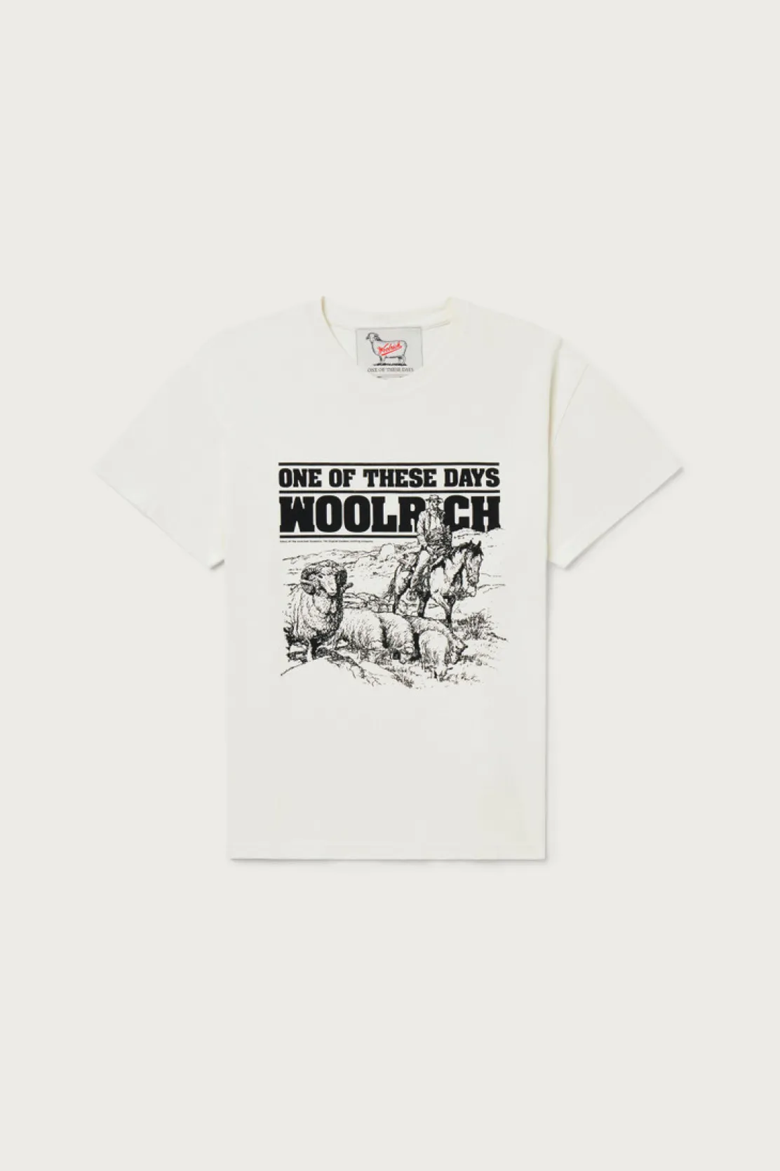 One Of These Days / Woolrich|T-shirt>Woolrich T-shirt In Puro Cotone - One Of These Days / Bone