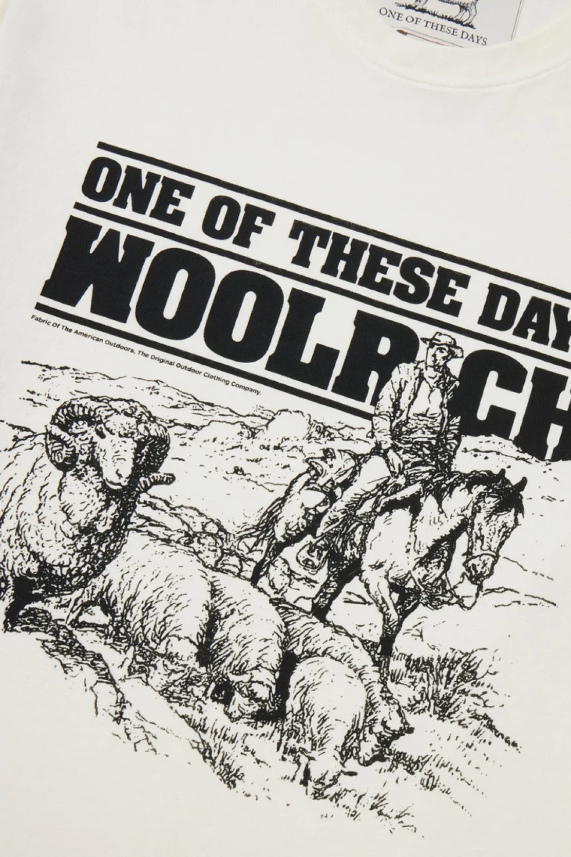 One Of These Days / Woolrich|T-shirt>Woolrich T-shirt In Puro Cotone - One Of These Days / Bone