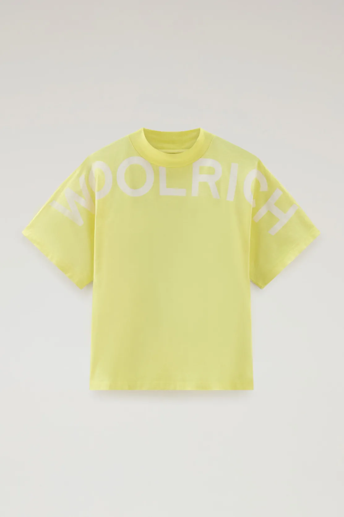 T-shirt e polo>Woolrich T-shirt In Puro Cotone Con Maxi Stampa Sunny Lemon