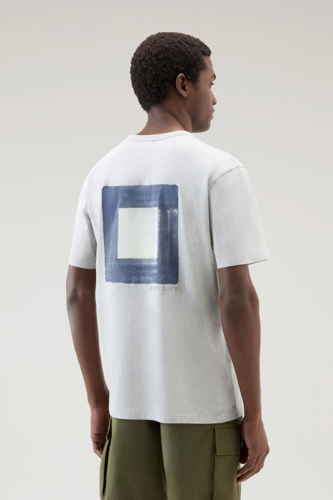 T-shirt>Woolrich T-shirt In Puro Cotone Con Taschino Light Grey Melange