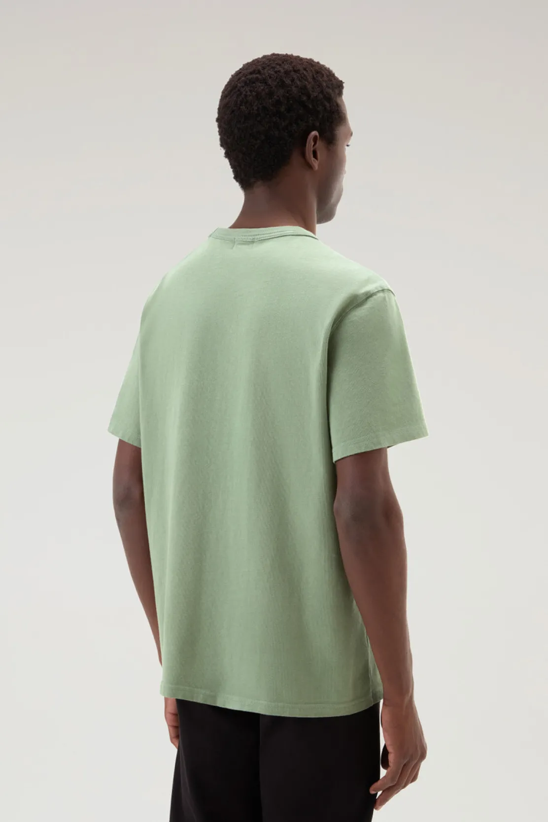 T-shirt>Woolrich T-shirt In Puro Cotone Con Scritta Tundra Grey